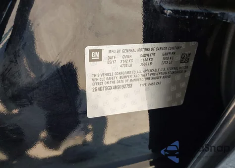 2017 Buick Regal Turbo Gs из США, поврежденный, VIN 2G4GT5GX4H9192753